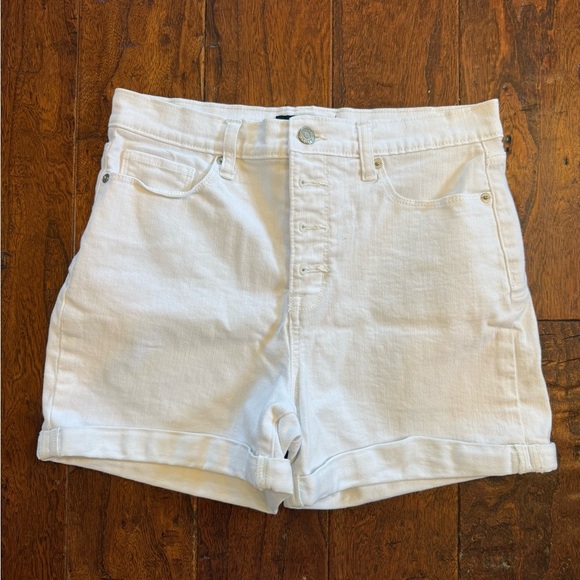 Banana Republic High Waist Button Fly Black Jean Denim Shorts Women's Size 8/29 - Picture 2 of 8